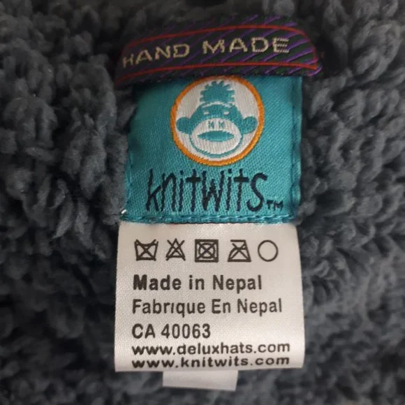 DeLux Knitwits Grey Viking Pilot Knit Hat - Picture 10 of 12